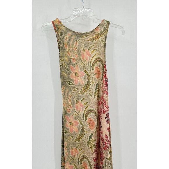 KAVITA BHARITA midi slip dress asymmetrical hem sleeveless floral sundress S - Picture 2 of 8